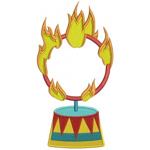 Circus Fire Ring Filled Machine Embroidery Design Digitized Pattern
